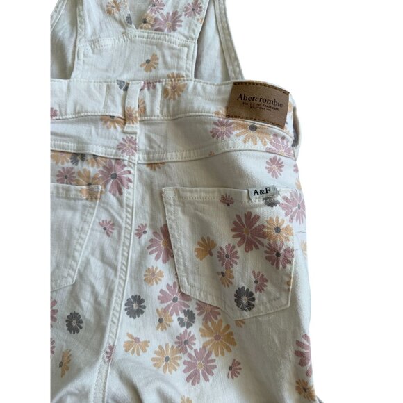ABERCROMBIE KIDS Girls Floral Beige Overalls Shorts Size 9/10 - Picture 2 of 7